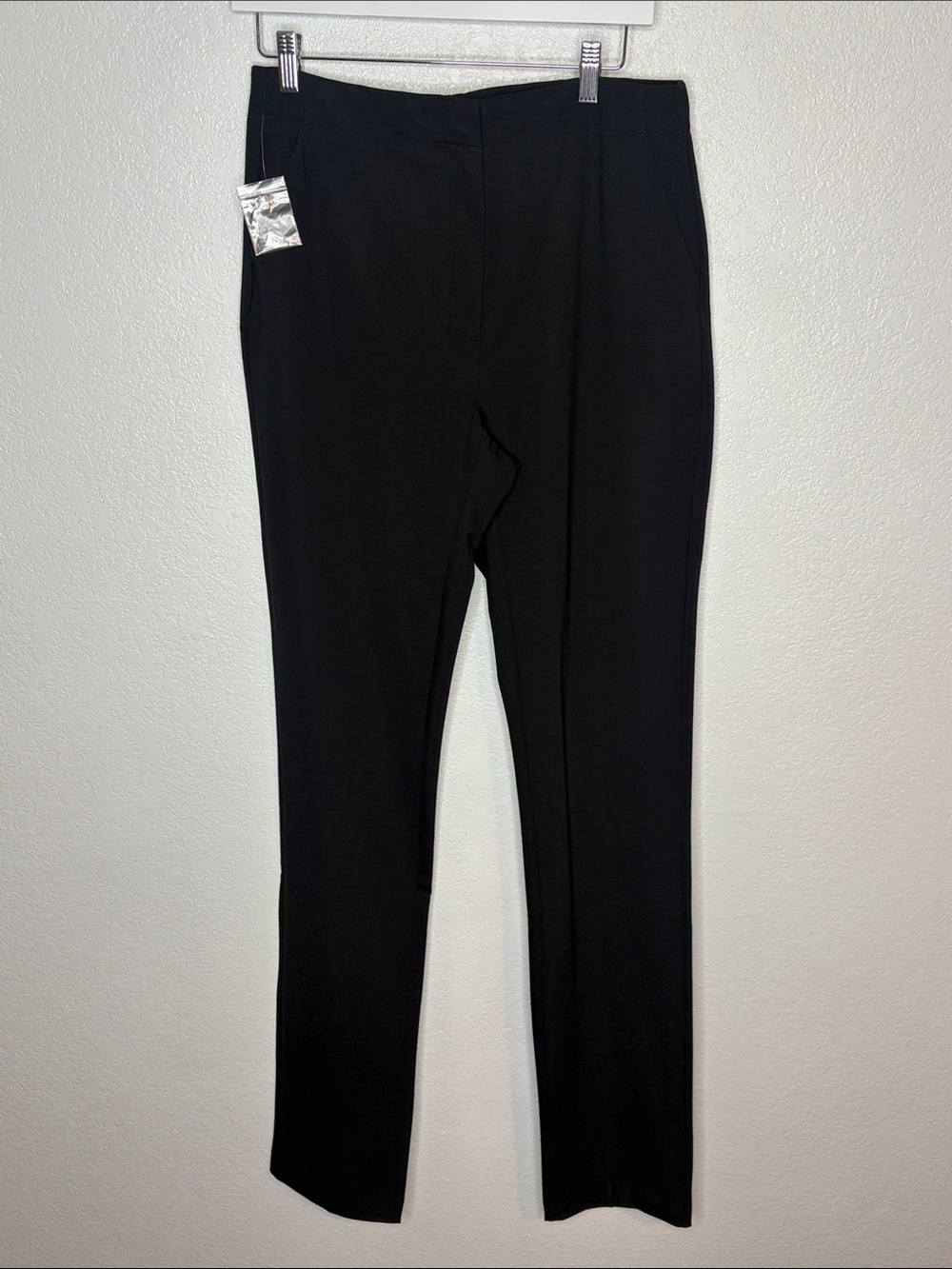 American Tall Black Straight Legged Front Seam Classic Trousers Size 12 XT NWT